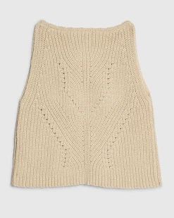Girls Beige Embellished Crochet Top