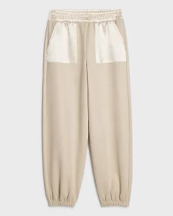 Girls Beige Faux Suedette Trousers