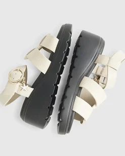 Girls Beige Wedge Sandals
