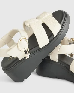 Girls Beige Wedge Sandals