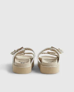 Girls Beige Whipstitch Sandals