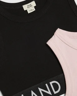 Girls Black And Pink Tank Top 2 Pack