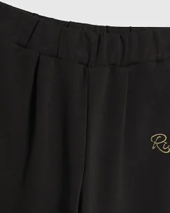 Girls Black Barrel Leg Trousers
