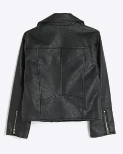 Girls Black Biker Jacket