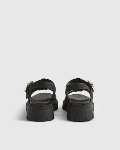 Girls Black Gladiator Caged Sandals