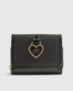 Girls Black Monogram Purse
