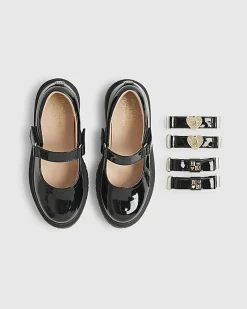 Girls Black Multiple Straps Mary Jane Shoes