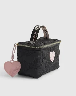 Girls Black Nylon Script Lunchbox
