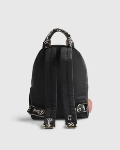 Girls Black Nylon Script Backpack