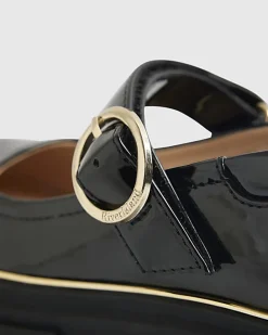 Girls Black Patent Chunky Mary Jane Shoes