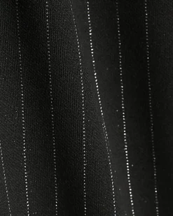 Girls Black Pinstripe Wide Leg Trousers