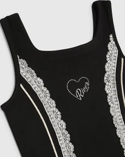 Girls Black Premium Prom Lace Dress
