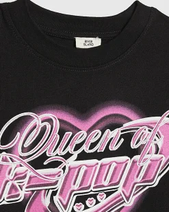 Girls Black Queen Of K-pop Boxy T-Shirt