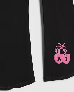 Girls Black RI Cherry Bow Sweatshirt Set