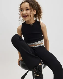 Girls Black Script RI Tank Top