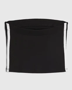 Girls Black Side Stripe Bandeau Top