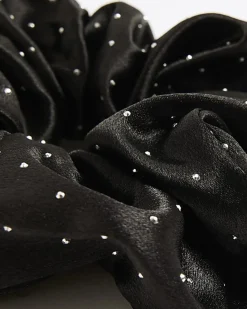 Girls Black Sparkle Scrunchie