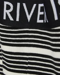 Girls Black Stripe Flared Trousers