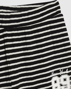 Girls Black Striped Cardigan Set