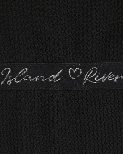 Girls Black Textured Swimsuit