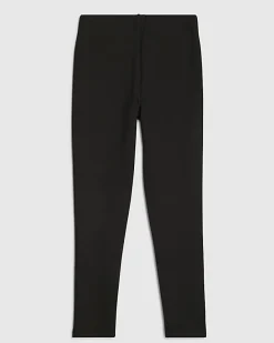 Girls Black Zip Ponte Leggings