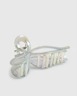 Girls Blue Bow Claw Hair Clip