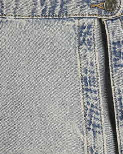 Girls Blue Bow Pleated Denim Skort