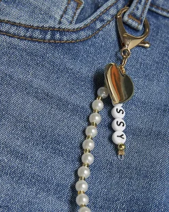 Girls Blue Flared Keyring Jeans