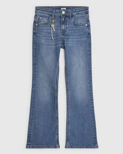 Girls Blue Flared Keyring Jeans