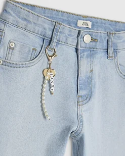 Girls Blue Keychain Flared Jeans