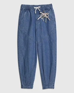 Girls Blue Keyring Cargo Jeans