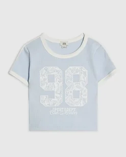 Girls Blue Lace Number 98 T-Shirt