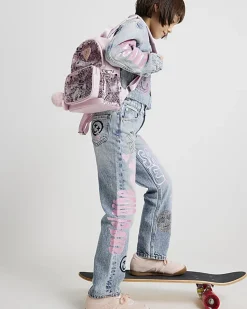 Girls Blue Sassy Era Straight Jeans