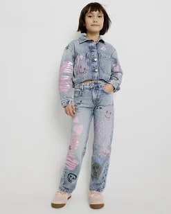Girls Blue Sassy Era Straight Jeans