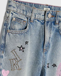 Girls Blue Sassy Era Straight Jeans