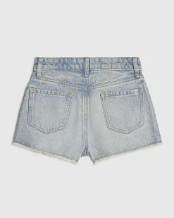 Girls Blue Seahorse Embellished Denim Shorts