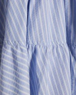 Girls Blue Stripe Hybrid Shirt Dress