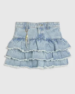 Girls Blue Tiered Skirt