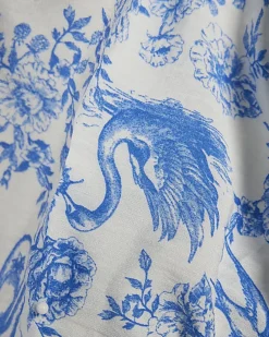 Girls Blue Toile Print Crop Top