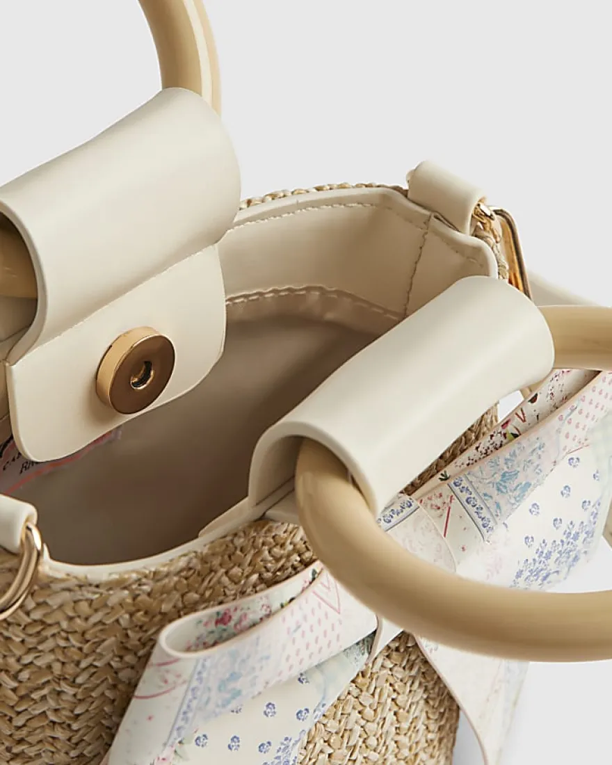 Girls Brown Cabbages and Roses Bucket Bag
