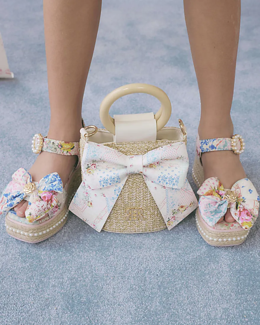 Girls Brown Cabbages and Roses Bucket Bag