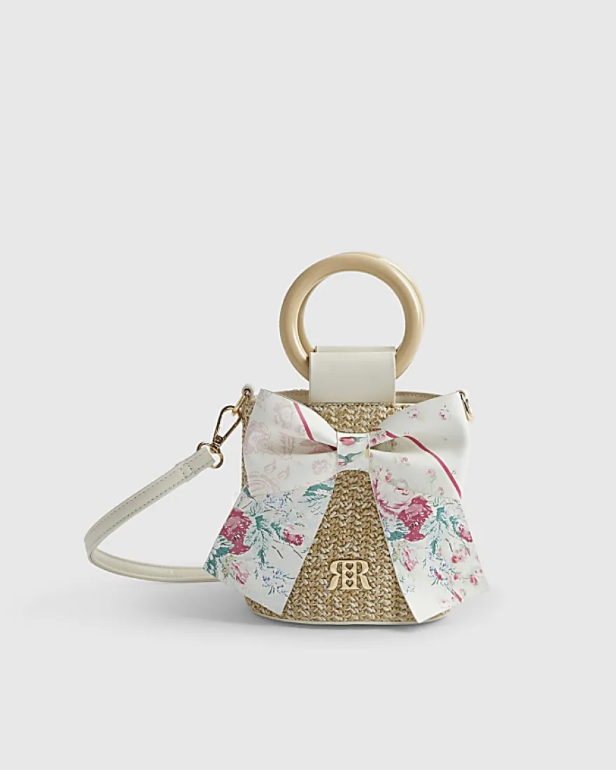 Girls Brown Cabbages and Roses Bucket Bag
