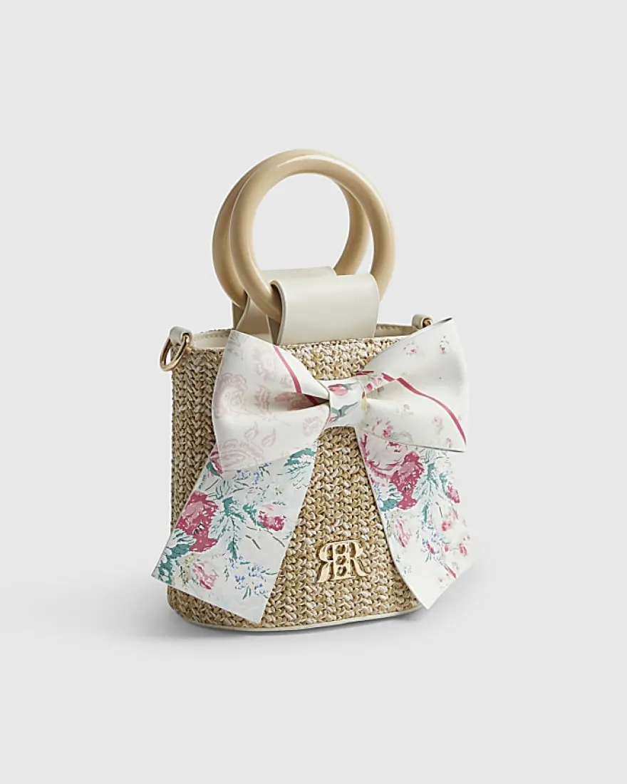 Girls Brown Cabbages and Roses Bucket Bag