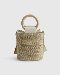 Girls Brown Cabbages and Roses Bucket Bag