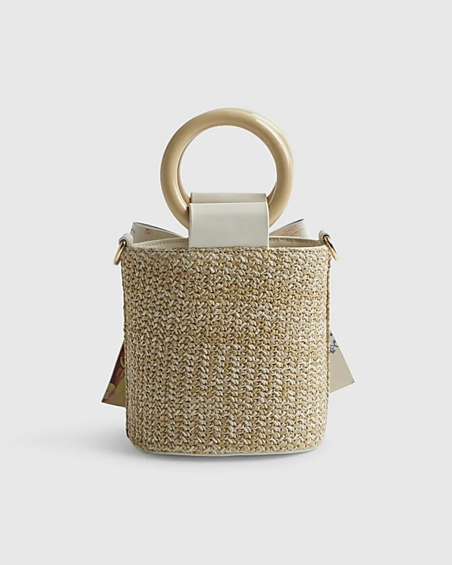 Girls Brown Cabbages and Roses Bucket Bag