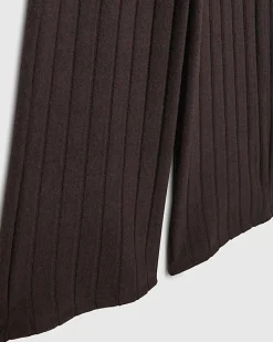 Girls Brown Cosy Ribbed Top Set