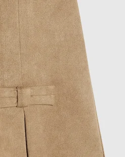 Girls Brown Faux Suede Waistcoat Set