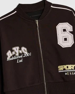 Girls Brown Graffiti Bomber Set