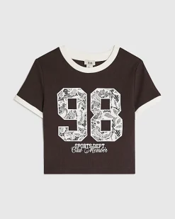 Girls Brown Lace 98 Number T-Shirt