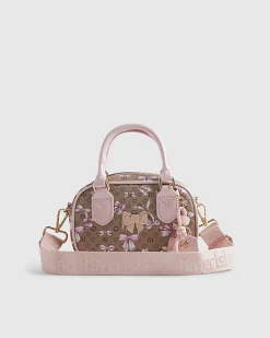 Girls Brown Monogram Bow Charm Bag